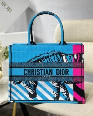 CHRISTIAN DIOR TOTE BAG (PINK & BLUE)