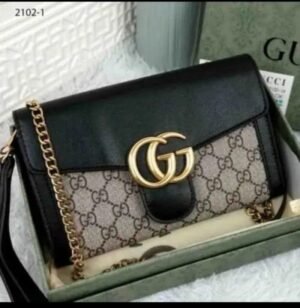 GUCCI HAND HANDLED LEATHER AMERICA BAG WITH BOX (BLACK)