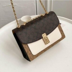 COACH LEATHER PREMIUM QUALITY WITH OG KHAKI BOX ( BLACK )