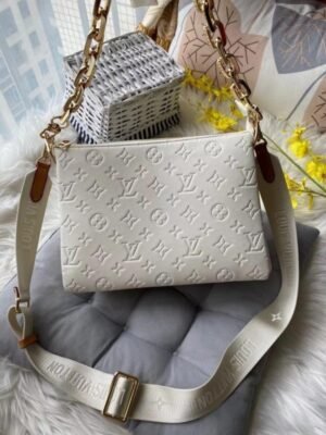 LOUIS VUITTON COUSIN PM HANDBAG WITH OG BOX (WHITE)