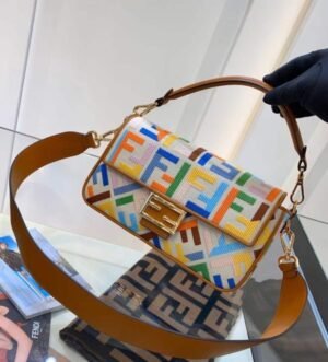 FENDI MULTICOLOUR BAGUETTE WITH DUST BAG AND CARRY BAG