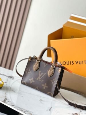 LOUIS VUITTON ON THE GO SMALL 18CM WITH OG BOX ( BROWN )