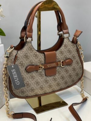 GUESS NOLANA LOGO HANDBAG WITH OG BOX (KHAKI)