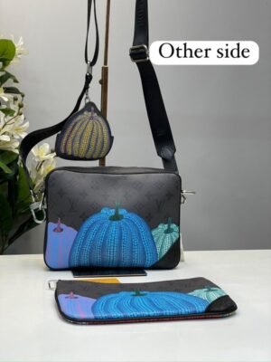 LOUIS VUITTON TRIO PUMPKIN MESSENGER BAG ( BLUE ) WITH DUST BAG