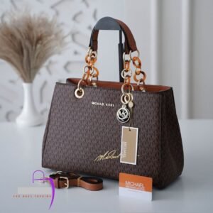 MICHAEL KORS CYNTHIA SIGNATURE BAG ( COFFEE ) WITH DUST BAG