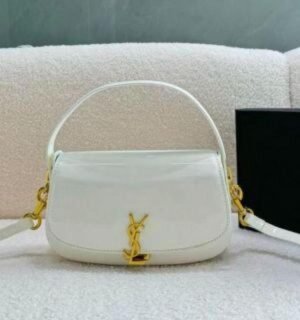 YSL VOLTAIRE PATENT LEATHER FLAP BAG WITH ORIGINAL BOX